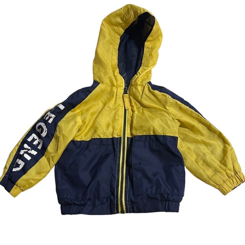 4/$25 - iExtreme Vintage Yellow & Navy Windbreaker Jacket -‎ Size 18 months